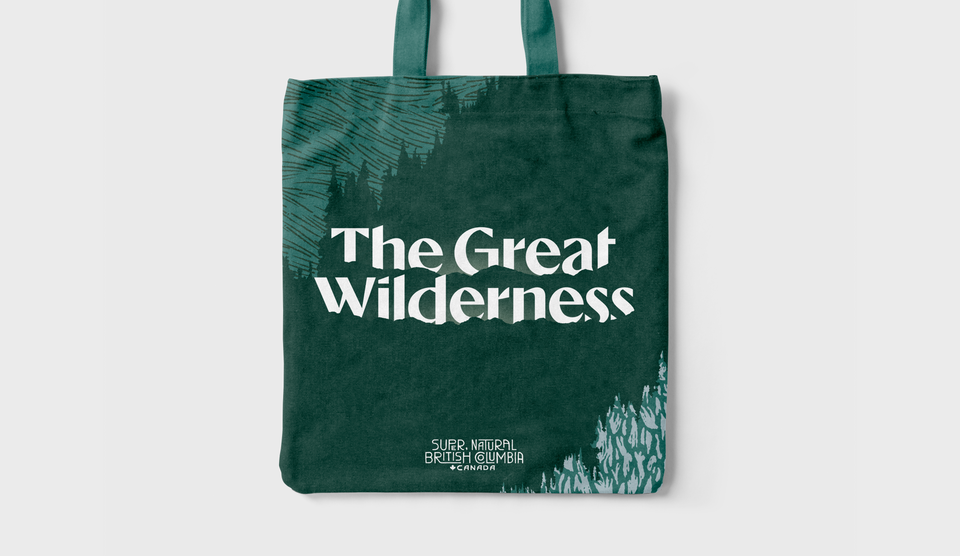 a tote bag with The Great Wilderness logo on it