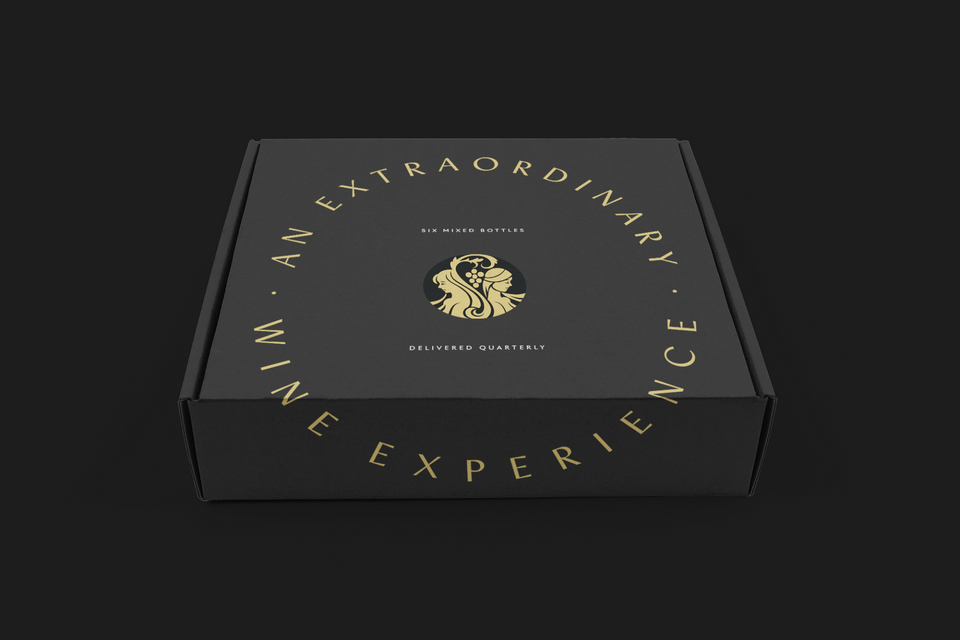 a box with the Two Sisters logo and text reading An Extraordinary Wine Experience